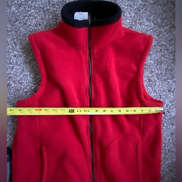 NOS $65 Streamlines CNI Designs Red Fleece Vest Coat Womens Size Small Made USA - Picture 10 of 14